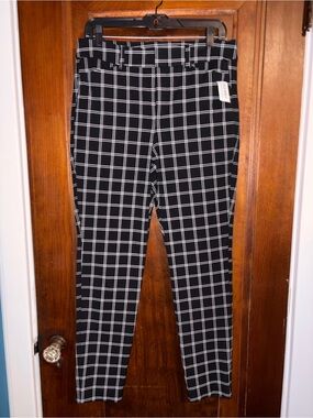 Old Navy Pixie Black Windowpane Slim Chinos